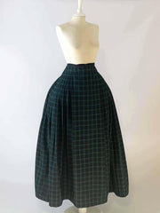 BRIANA, Long Plaid Skirt in Blackwatch Tartan (small pattern) - Atelier Serraspina