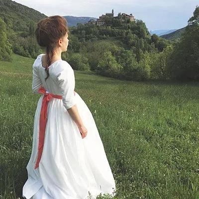 Chemise a la Reine in White Cotton or Silk - Handcrafted Historical Costumes - Atelier Serraspina