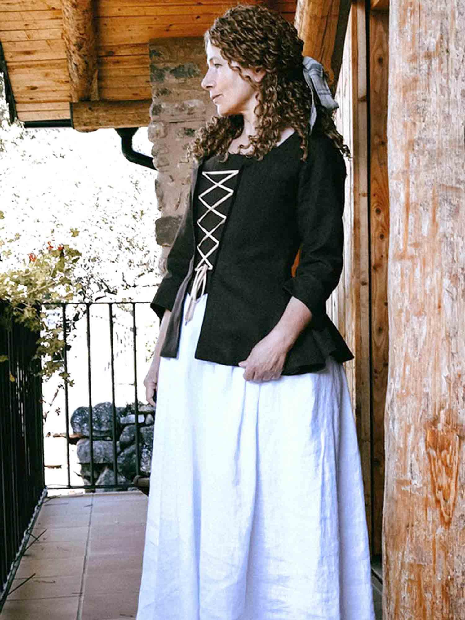 JANET, Colonial Jacket in Chocolate Linen - Atelier Serraspina