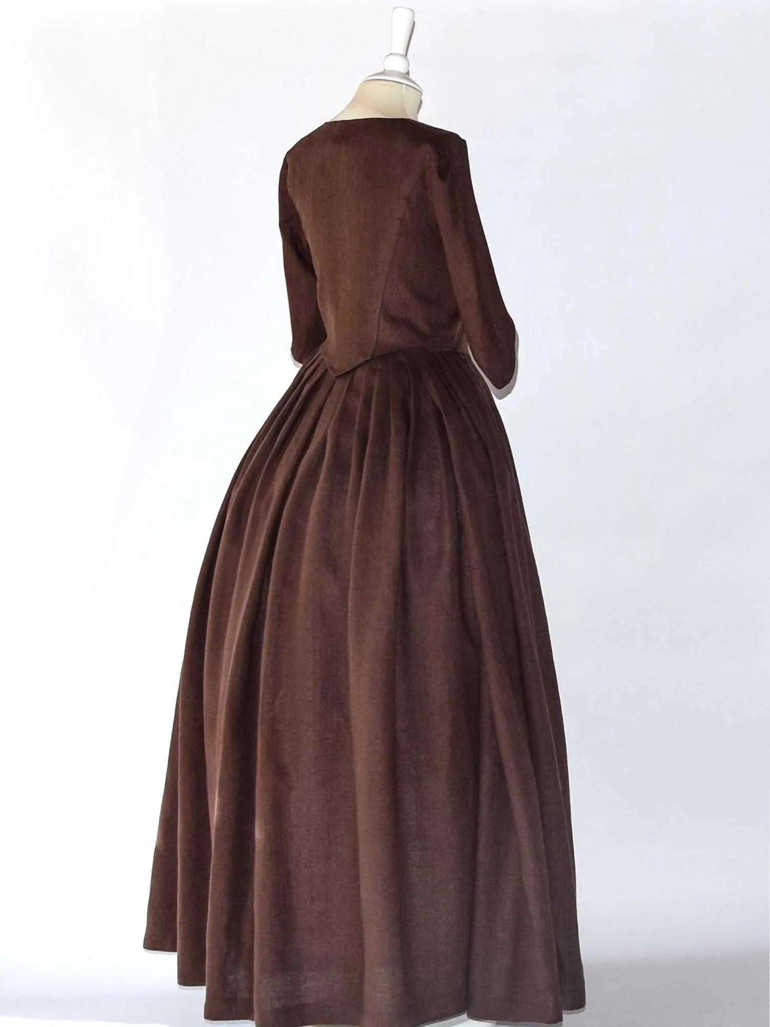 Historical Costume in Dark Brown Linen - Atelier Serraspina