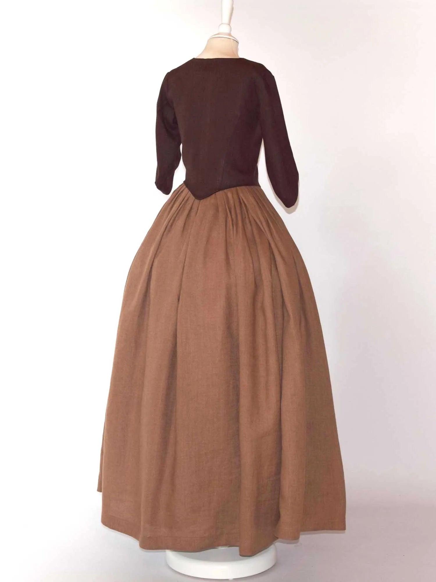 Historical Costume in Chocolate & Toffee Linen - Atelier Serraspina