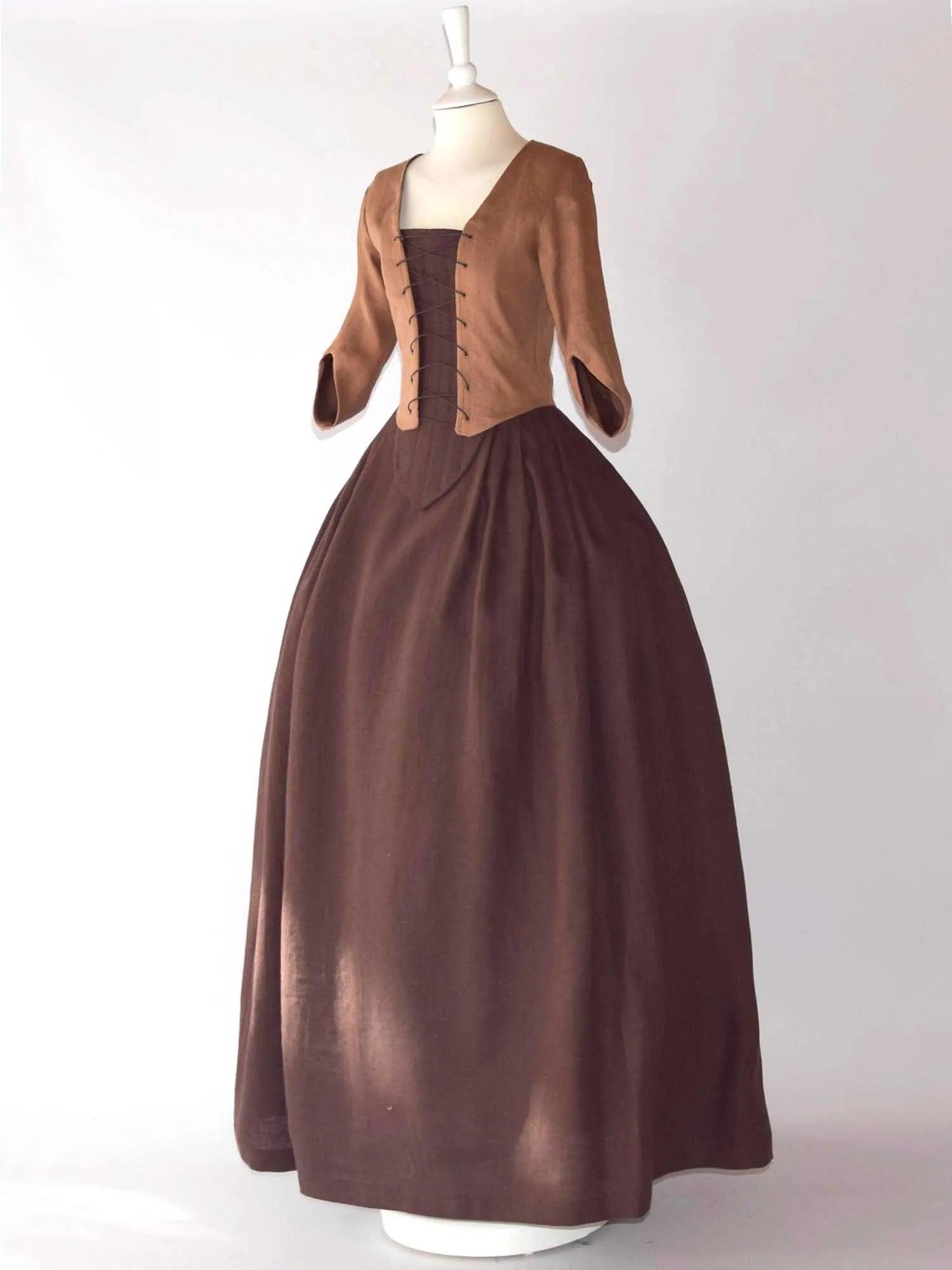 Historical Costume in Toffee &amp; Chocolate Linen - Atelier Serraspina