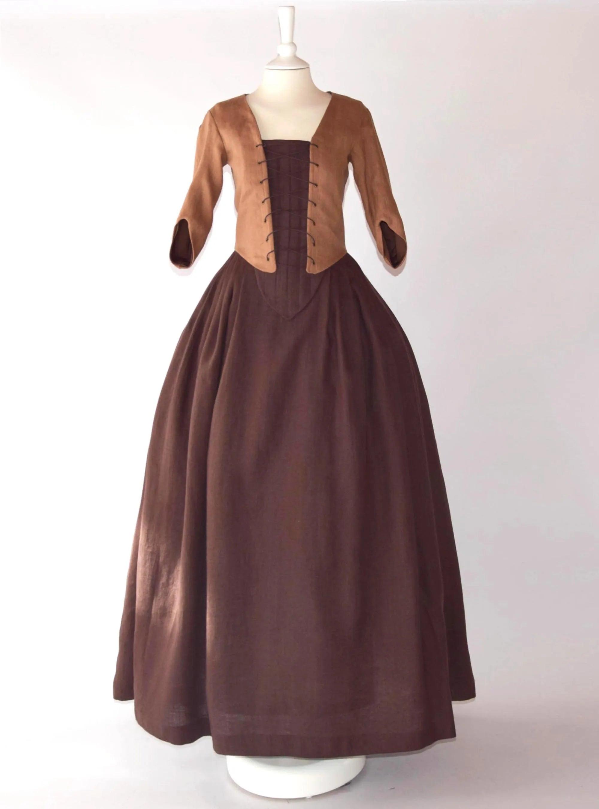 Historical Costume in Toffee & Chocolate Linen - Atelier Serraspina