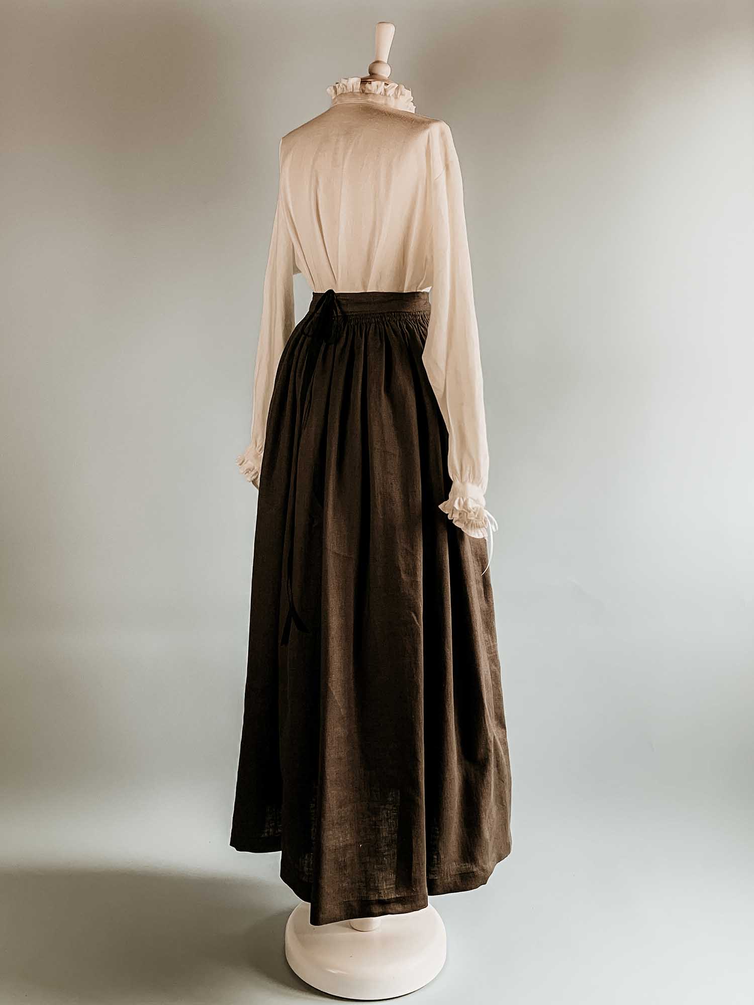 Renaissance Skirt in Dark Gray Linen - Renaissance Costumes - Atelier Serraspina