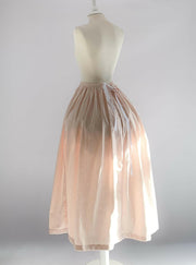 Historical Petticoat in Pink-Beige Stripes Cotton, Historical Costume- Atelier Serraspina